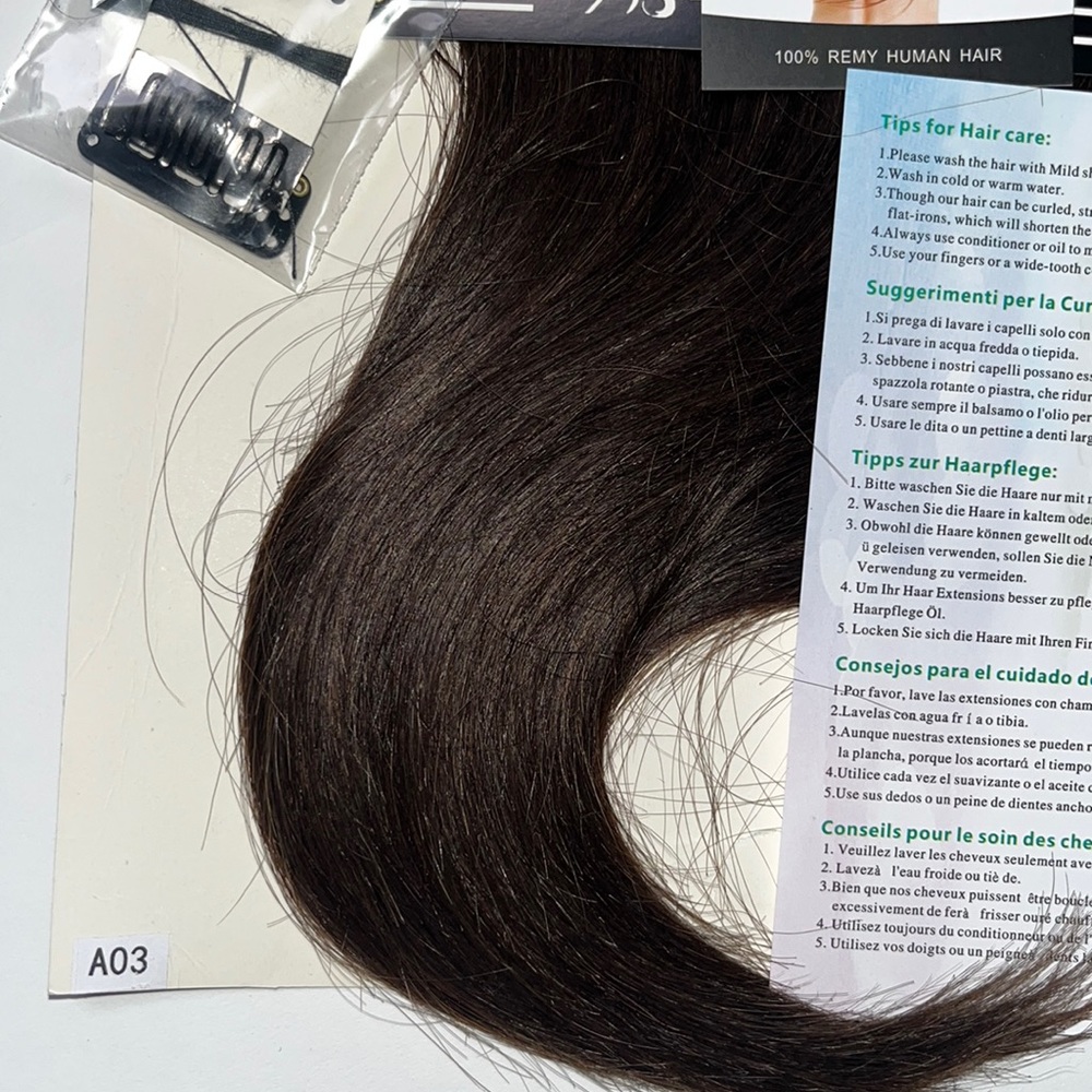 S-noilite Clip-In 100% Real Remy Human Hair Extensions One Piece Weft Clip Brown - Picture 10 of 10
